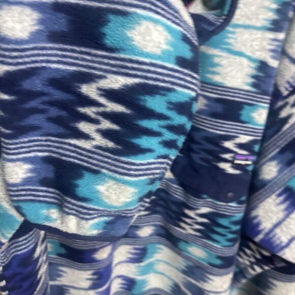 Patagonia Mens Half Zip Fleece Sweater Synchilla Blue Aztec Print Size XXL - Picture 6 of 7